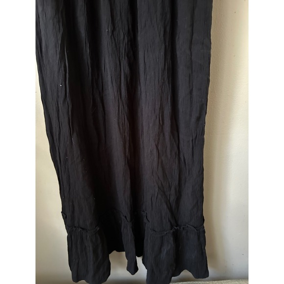 Y2K Charlotte Russe Black Crochet Bodice Maxi Dress Spaghetti Straps Ruffle Hem - Picture 3 of 7